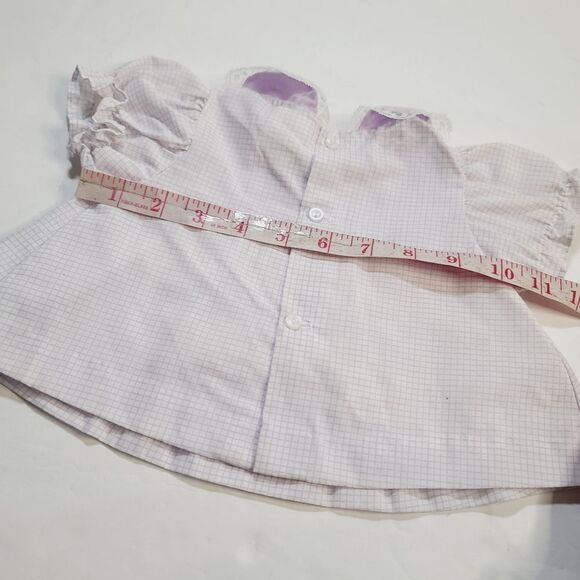 Vintage 90s Pastel Purple Checked Baby Girl Dress Elephant Hearts Balloons - Picture 10 of 10
